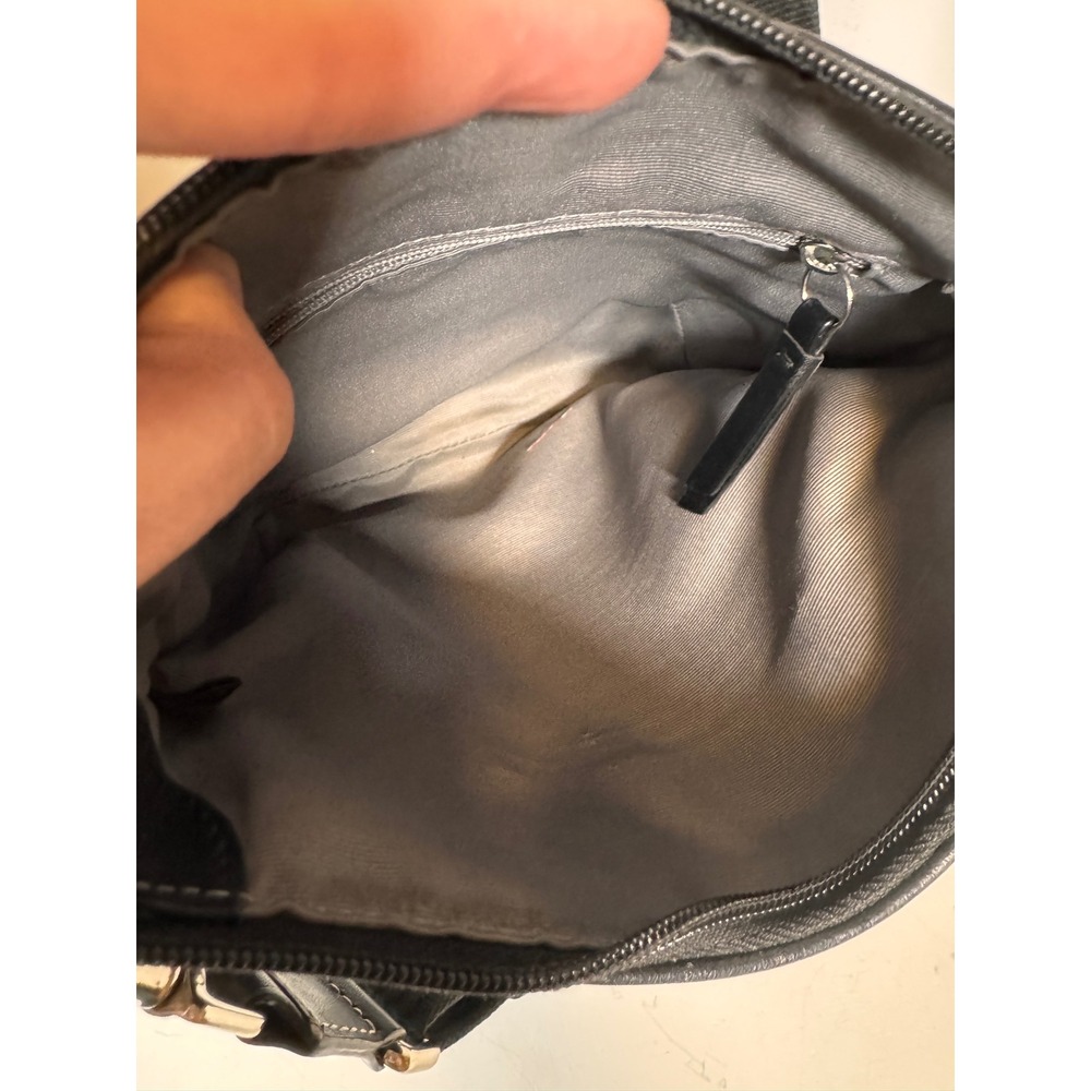 Coach Soho Black Leather Crossbody Bag Pleated Front Contrast Stitching - Picture 5 of 7